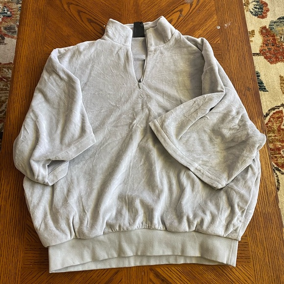 Adidas Women's Gray Velour Sweatshirt - Picture 2 of 8